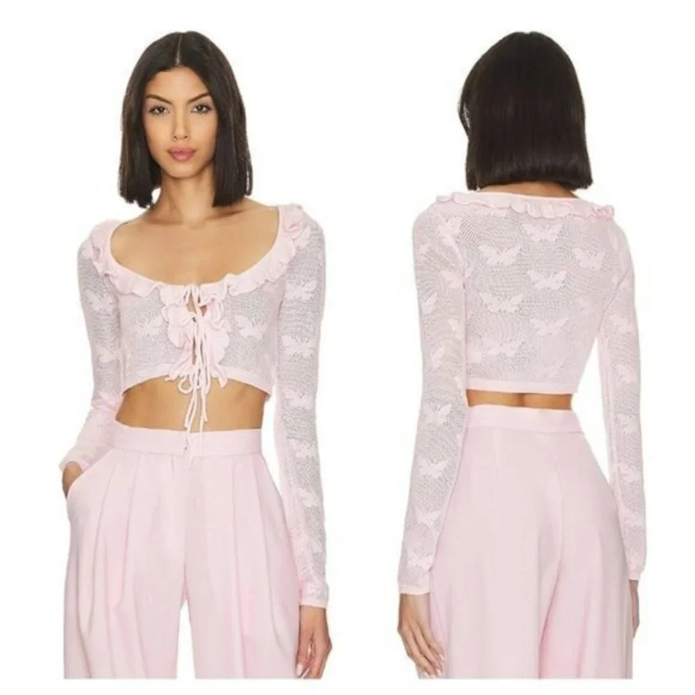 MAJORELLE Tailyn Butterfly Cardigan - Light Pink